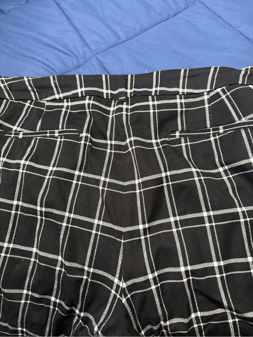 Faded Glory Black & White Plaid Straight Leg Pants